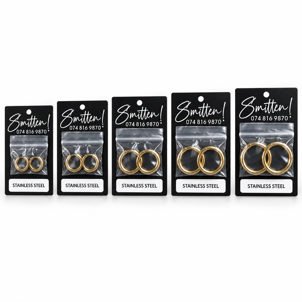 Gold-colored Segment Hoop Earrings