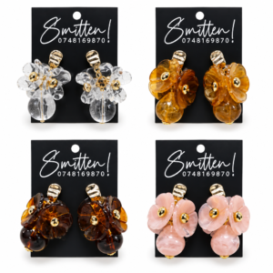 3D Floral Drop Earrings