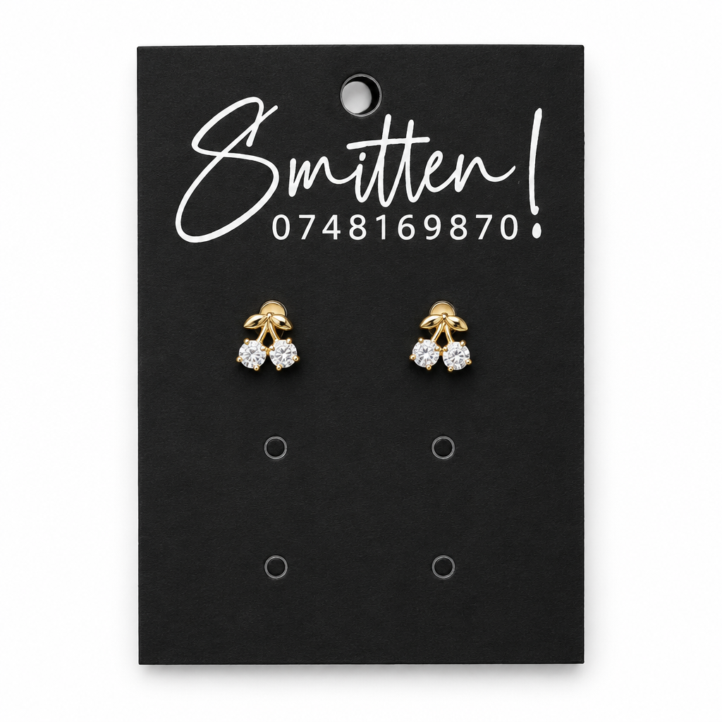 Gold-toned Cherry Stud Earrings
