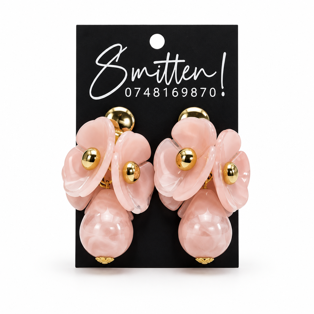 3D Floral Drop Earrings - Image 5