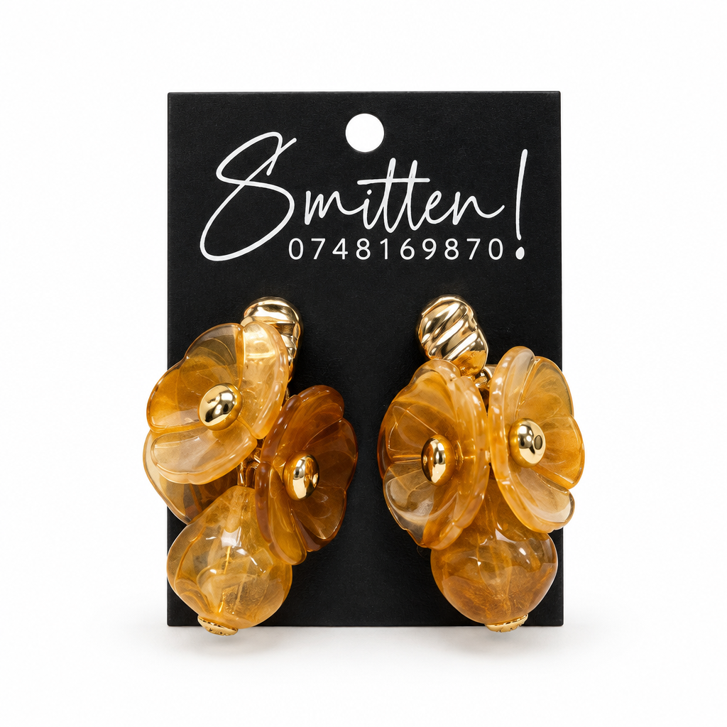 3D Floral Drop Earrings - Image 3
