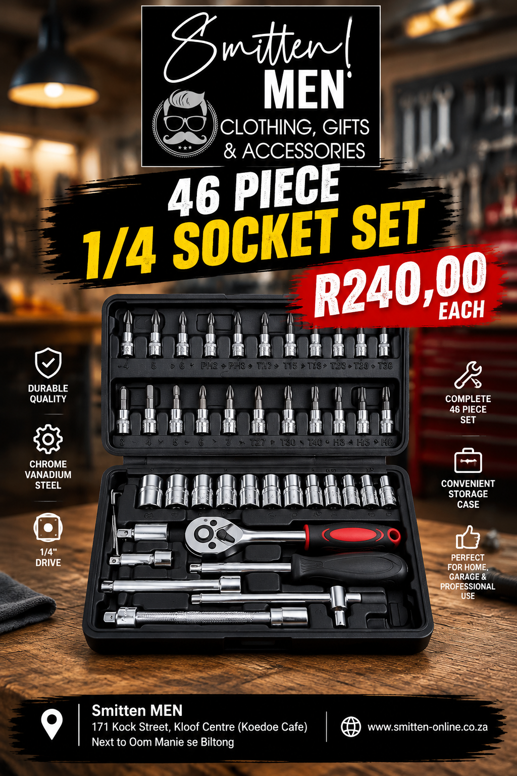 46-Piece 1/4" Socket Set